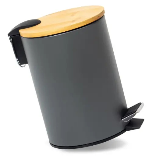 [BATHAC97] 360 HOME IRON TRASH CAN CYLINDRICAL20.5x25.5cm,900g,GREY PAINTED