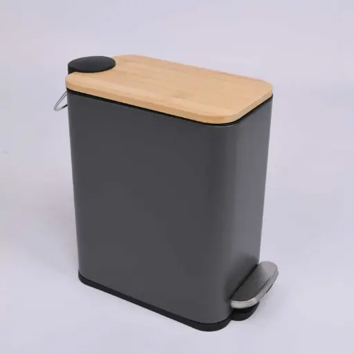 [BATHAC98] 360 HOME IRON TRASH CAN RECTANGULAR 27x14.2x27.5cm,1059g GREY PAINTED