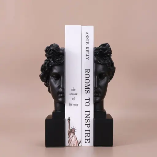 [HODE1] 360 HOME GREEK BOOKENDS 22.5*9*10.5 BEIGE/BLACK