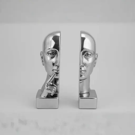 [HODE3] 360 HOME THINKER BOOKENDS 9*8.5*20 SILVER