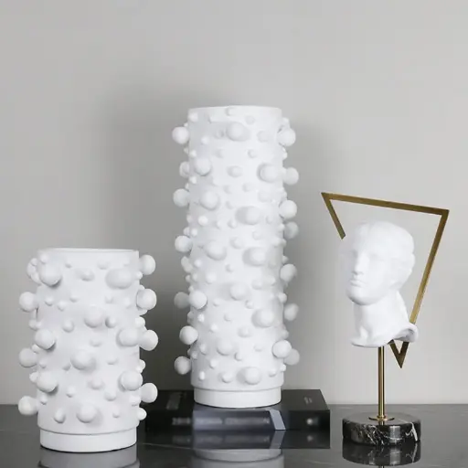[HODE12] 360 HOME DECORATIVE VASES 19*19*46CM BLACK & WHITE