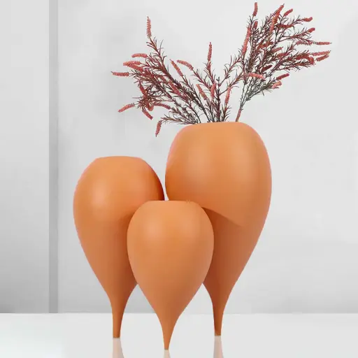 [HODE45] 360 HOME ELEVATED FLOWER VASES 29*24*33 WHITE/BROWN