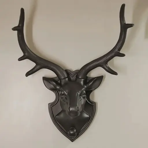[HODE70] 360 HOME DEER WALL MOUNT  49*39*19CM BLACK