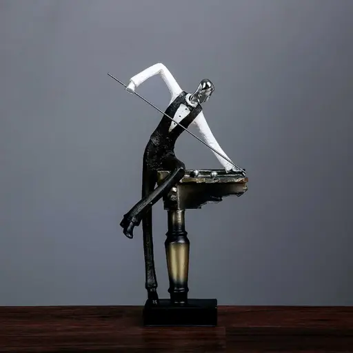 [HODE74] 360 HOME MAN PLAYING BILLIARD STATUE 16.5*10.5*32cm MULTICOLOR