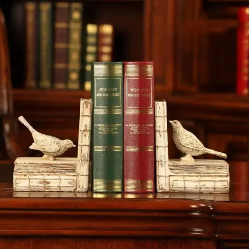 [HODE79] 360 HOME BIRD BOOKEND 12*10*15cm BEIGE