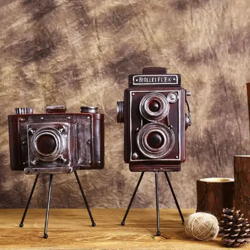 [HODE87] 360 HOME DECORATIVE  MINIATURE CAMERAS ON TRIPODS 21*20*24.5CM