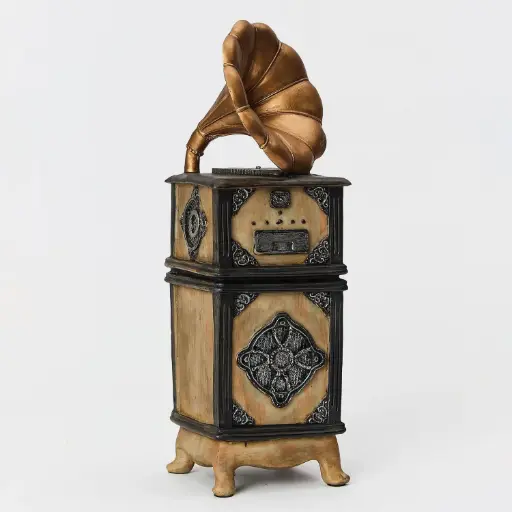 [HODE90] 360 HOME MINIATURE DECORATIVE GRAMOPHONE 11.3*10.8*32.2cm BROWN