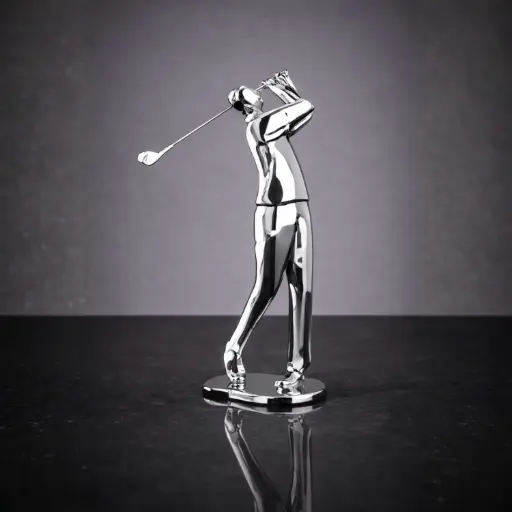 [HODE97] 364 HOME ATHLETIC FIGURES SCUPLTURES 9.5*8*27.5cm SILVER