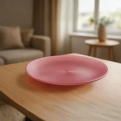[GLPLA6] 360 HOME GLASS PLACEMAT STRIPED SPRAY PAINT 33CM PINK