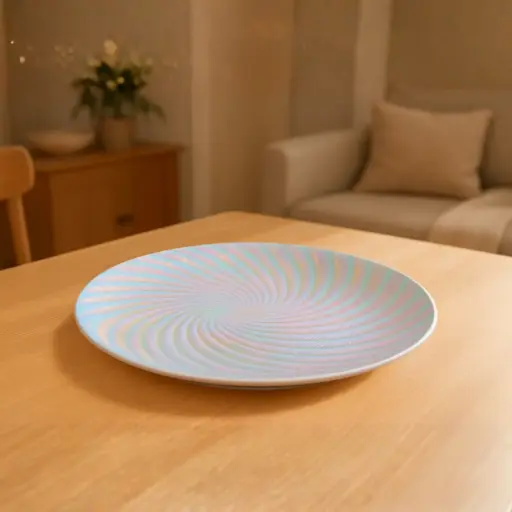 [GLPLA19] 360 HOME GLASS PLACEMAT HOLOGRAPHIC SPRAY PAINT WITH ELECTRIC LIGHT WATER 33CM