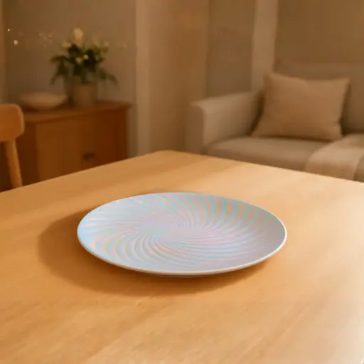 [GLPLA20] 360 HOME GLASS PLACEMAT HOLOGRAPHIC SPRAY PAINT WITH ELECTRIC LIGHT WATER 27CM