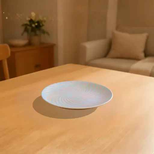 [GLPLA21] 360 HOME GLASS PLACEMAT HOLOGRAPHIC SPRAY PAINT WITH ELECTRIC LIGHT WATER 21CM