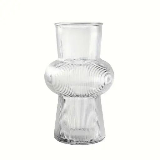 [VASE42-4] 360 HOME VASE GLASS 7*12*20CM LANTERN SHAPE CLEAR TRANSPARENT