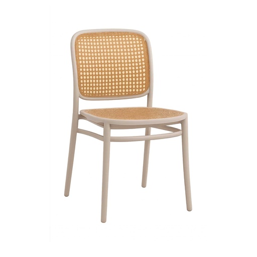 [OCHA-3] 360 HOME CHAIR POLYPROPILENE CANE-STYLE WEAVING PATTERNS BEIGE