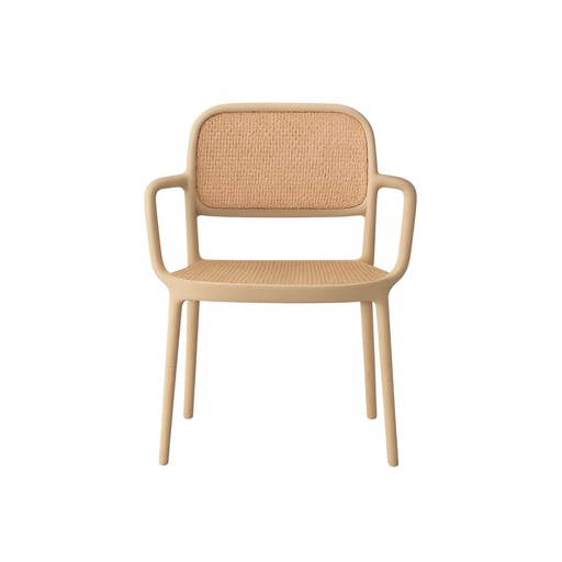 [OCHA-6] 360 HOME CHAIR POLYPROPILENE FRAME+RATAN BACKREST+SEAT BEIGE