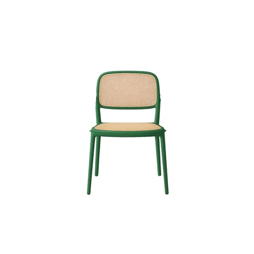 [OCHA-9] 360 HOME CHAIR DINING ARMLESS STACKABLE POLYPROPILENE RATAN LOOK GREEN