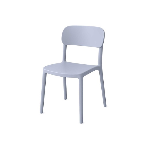 [OCHA-26] 360 HOME CHAIR ARMLESS STACKABLE RETRO DESIGN+WIDE SEAD & SLIGHTLY TITED BACKREST GREY