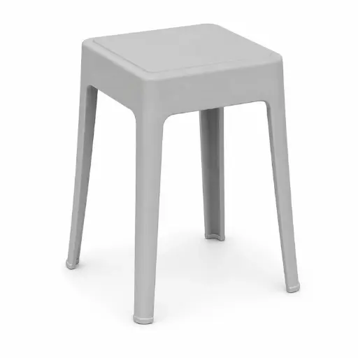[OCHA-45] 360 HOME STOOL PLASTIC SQUARE SEAT AND FOUR LEGS GREY