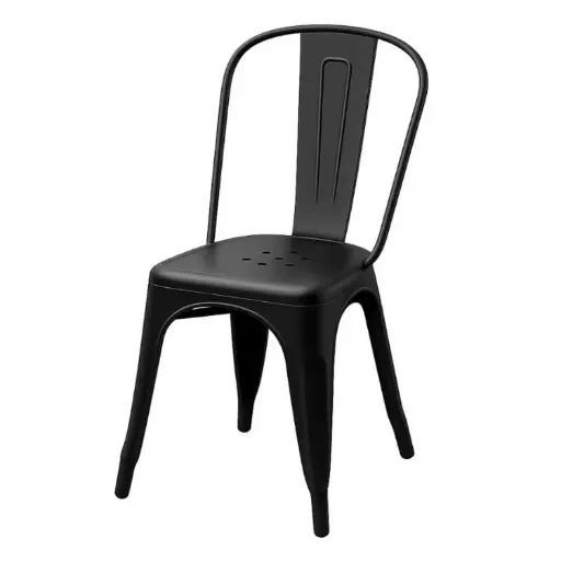 [OCHA-47] 360 HOME CHAIR HEAVY-DUTY IRON SLAT BACK BLACK