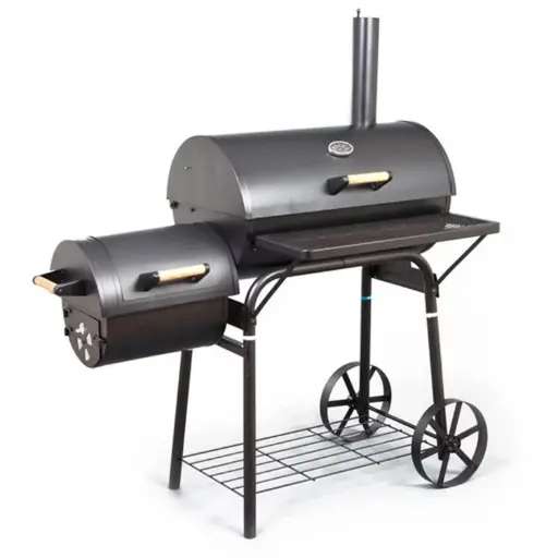 [BBQ18] 360 HOME PORTABLE CHARCOAL BBQ GRILL WITH OIL BARREL,CHIMNEY,WHEELS AND THERMOMETER SIZE BLACK