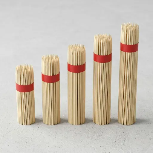 [WST3038] 360 HOME BAMBOO SKEWERS STICKS SQUARE FOR BBQ GRILL IN A RED CARD 5*5MM*40MM 