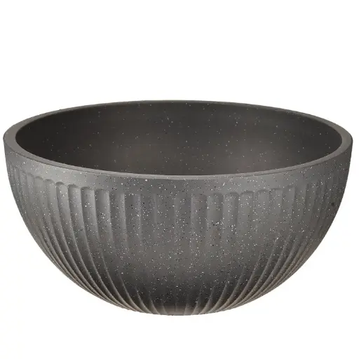 [LX004-1] 360 HOME POLYPROPYLENE FLOWER POT ROUND 30*14*14CM DARK GREY/GREY/BEIGE/OFF-WHITE