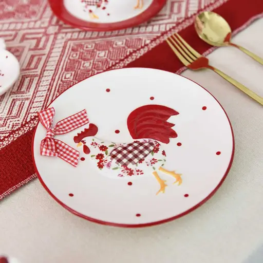 [EASC4] 360 HOME EASTER PLATE, SMALL WHITE 15.0*15.0*1.6cm