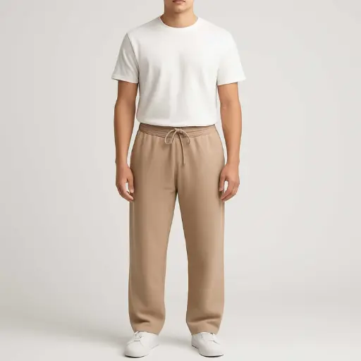 [EGMPM-BE ] 360 COTTON,MEN'S PANTS, 100% EGYPTIAN COTTON MELTON MEN PANT BEIGE