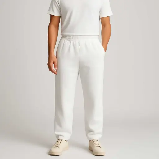 [EGMPM-W ] 360 COTTON,MEN'S PANTS, 100% EGYPTIAN COTTON MELTON MEN PANT WHITE