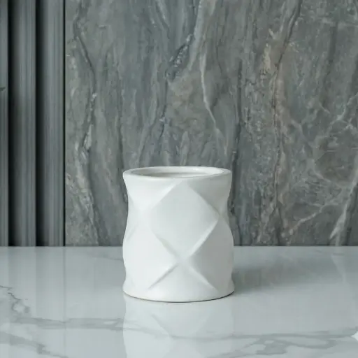 [VASE42-50] 360 HOME VASE CERAMIC WHITE MATT D15 BD15 H13