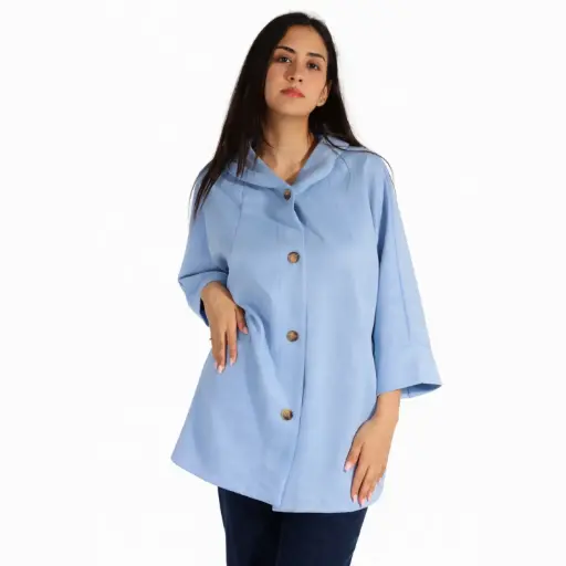 [12785KQJP128] 360 COTTON JACKET DAIM SKY BLU 