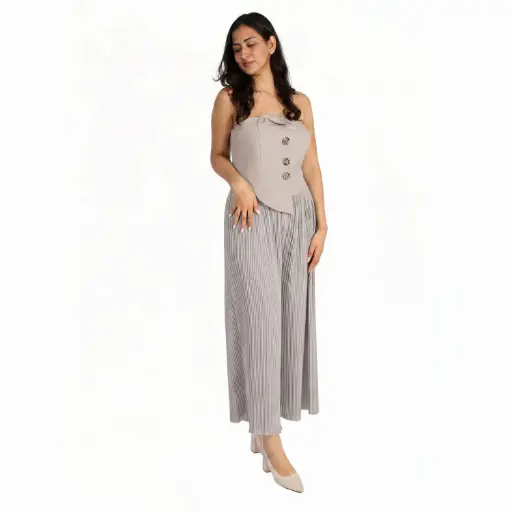 [25127434] Overall Pant strapless Greige 