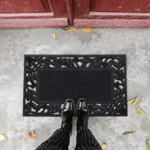 [IFMAT-8] 360 HOME FLOOR MAT FLORAL VINE BORDER RUBBER INDIAN