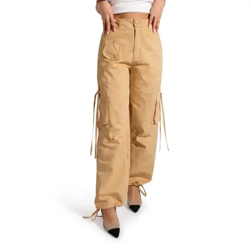 [802916] 360 COTTON MILITARY PANT STRAIGHT CUT CAMEL L