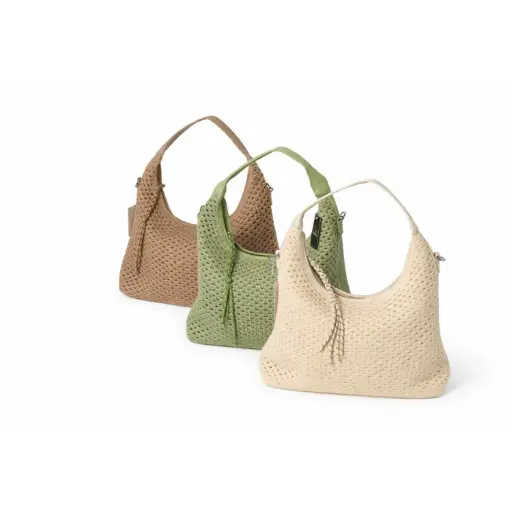 [MC608] 360 COTTON BAG DOUBLE SHOULDER HANDLES GREEN ITALY