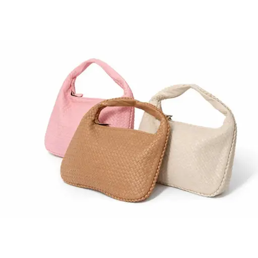 [BA12] 360 COTTON BAG BASKET WEAVE TEXTURE SLOUCHY SILHOUETTE CREAM COLOR