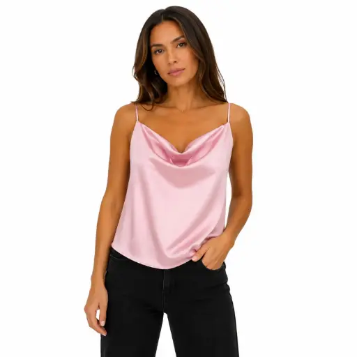 [u11939tssy19] 360 COTTON TOP SATIN SLEEVLESS THIN PINK 