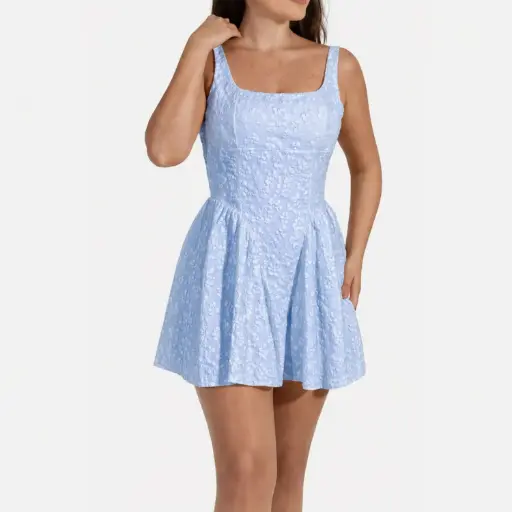 [u11939tssy59] 360 COTTON SLEEVLES TOP FLOWER PATTERN SKY BLUE 