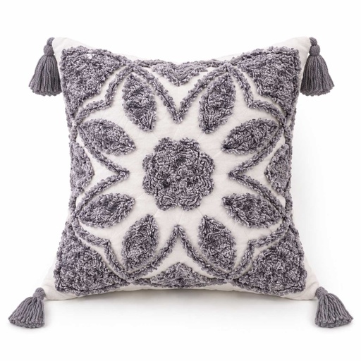 [PIBOH37] 360 HOME BOHO PILLOW 45X45CM TUFTED MANDALA WITH CORNER TASSELS