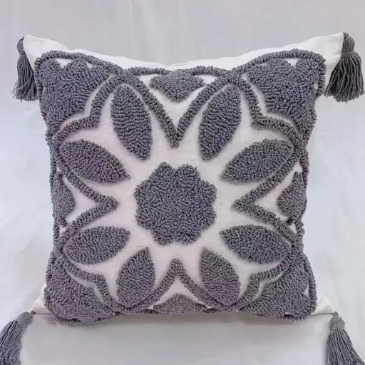 [PIBOH37] 360 HOME BOHO PILLOW 45X45CM TUFTED MANDALA WITH CORNER TASSELS