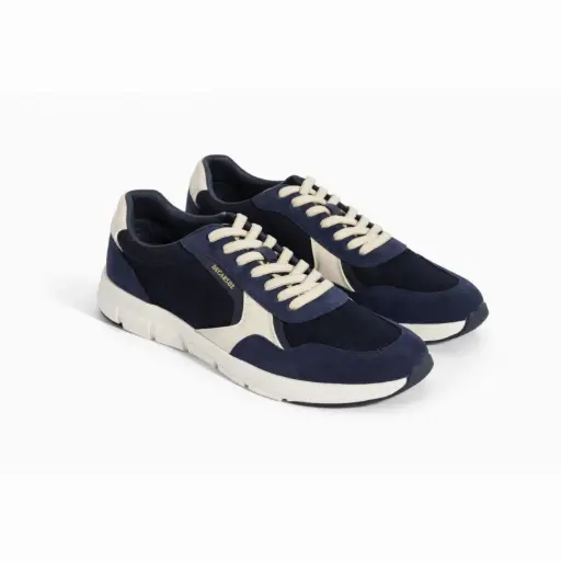 [Y305117C]  360 COTTON SNEAKERS WITH CLOTH NAVY BLUE  43