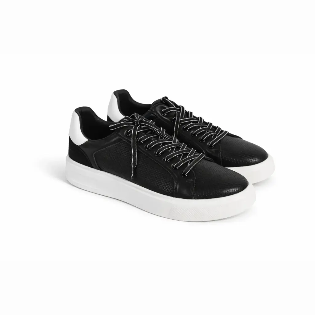 [Y299147C]  360 COTTON SNEAKER LEATHER BLACK  43