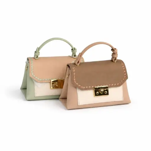 [EC60118] 360 COTTON WOMEN BAG METAL TURN-LOCK FLAP SHOULDER STRAP ITALY