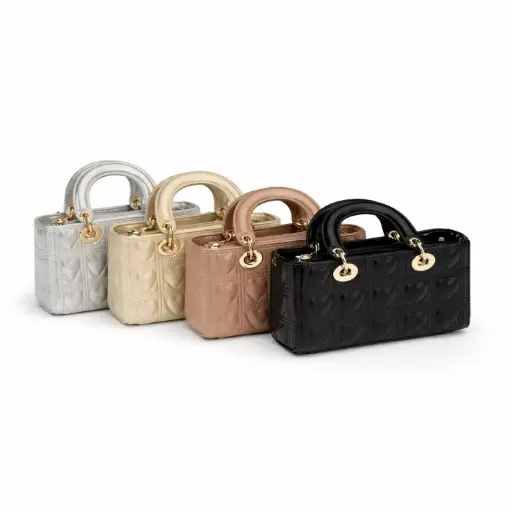 [H5520] 360 COTTON WOMEN MINI PATENT TOP-HANDLE BAG  ITALY