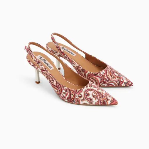 [Q03243D] 360 COTTON HEELS, 5CM,CLOTH, PATERNS, PINK 39