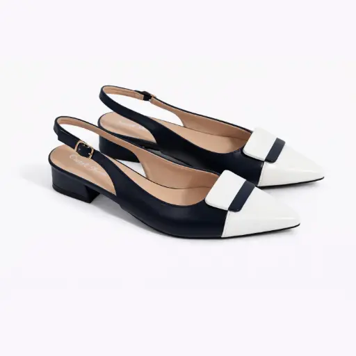 [YT180114C] 360 COTTON FLAT, ,LEATHER, WHITE&BLACK WITH SQUARE BUCLE BLACK&WHITE 38