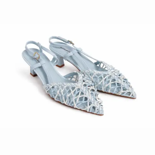 [J021231D] 360 COTTON LOW STRIPS HEELS SKY BLUE/WHITE 39