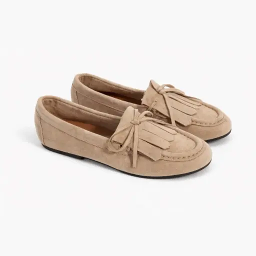 [284256D] 360 COTTON BALLET FLATS DAIM BEIGE 39