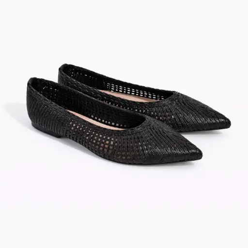 [974668D] 360 COTTON POINTED FLAT LEATHER STRIP BLACK 39