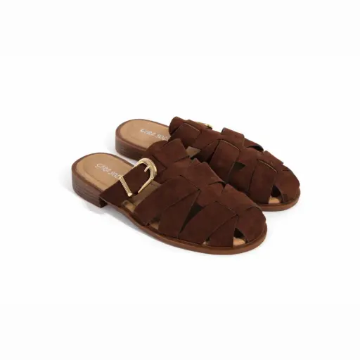 [HF-5193C] 360 COTTON ROUND FLAT DAIM BROWN 38